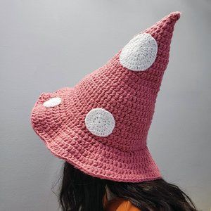 Crochet Mushroom Witch Hat